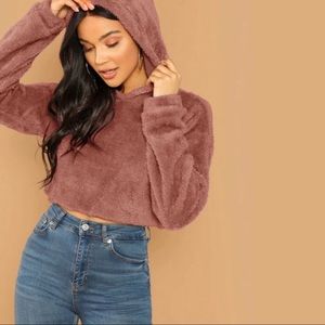 Crop Top Fuzzy Sweater